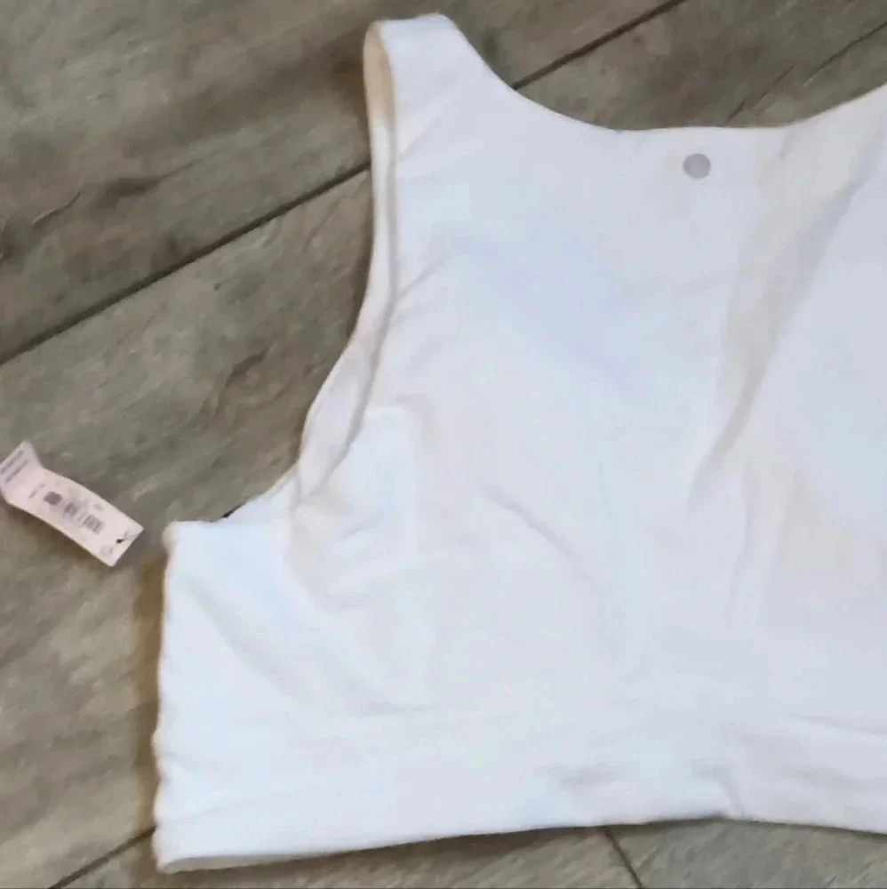 New Victoria's Secret White Padded Cotton Cutout Longline Sports Bra Size XL - Picture 5 of 7